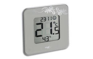 153947 - Mediatech TFA Dostmann TFA Thermo-Hygrometer Style modernes Design, weiss mit Ornament kaufen | Mediatech.ch