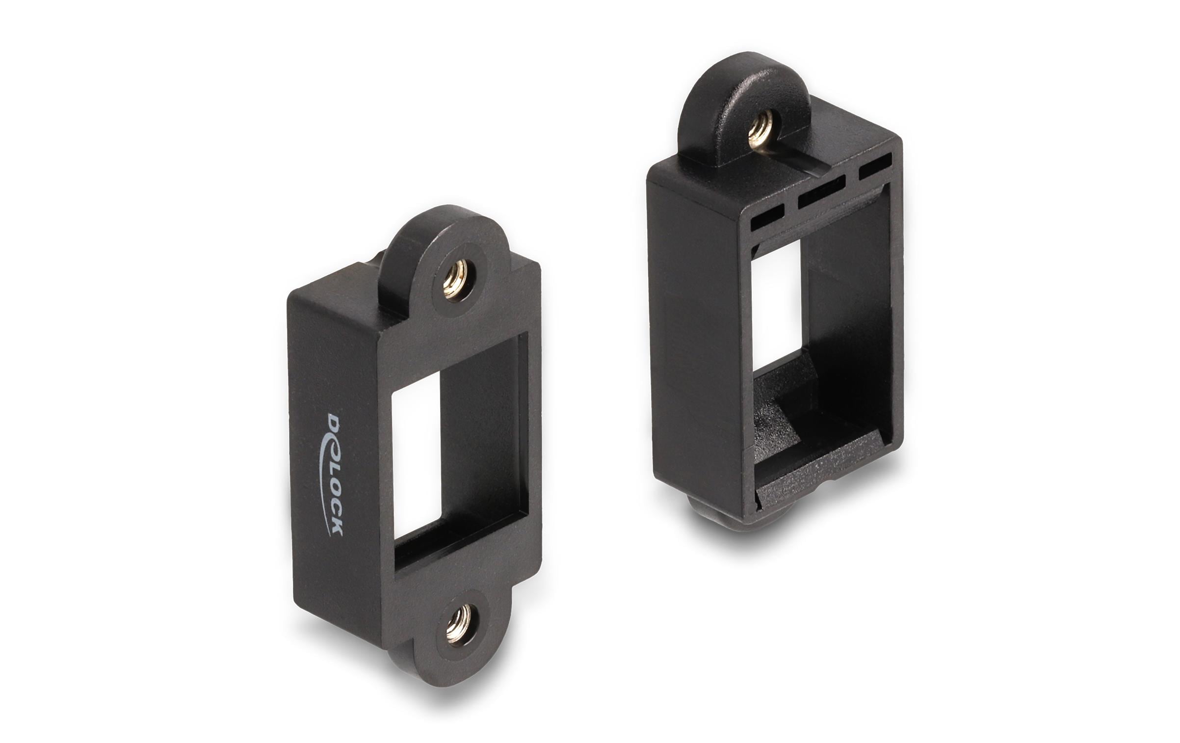 Delock Keystone Halterung für den Einbau mit Schraubanschluss, schwarz kaufen Schweiz | Mediatech.ch