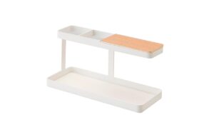 Yamazaki Schreibtisch-Organizer Tower weiss 24.5x9.7x11.3 cm, Metall/Holz