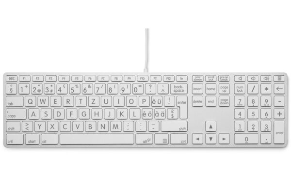 1542345 - Mediatech LMP USB Tastatur grosse Beschriftung, WinOS Zahlenblock, 110 Tasten, 2x USB, Alu, SI kaufen Schweiz | Mediatech.ch
