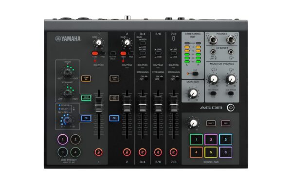 Yamaha AG08 BL 8-Kanal All-in-One Streaming Mixer, schwarz