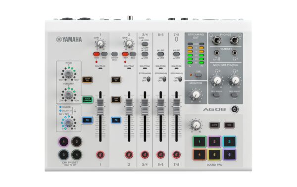 1543063_1 - Mediatech Yamaha AG08 WH 8-Kanal All-in-One Streaming Mixer, weiss