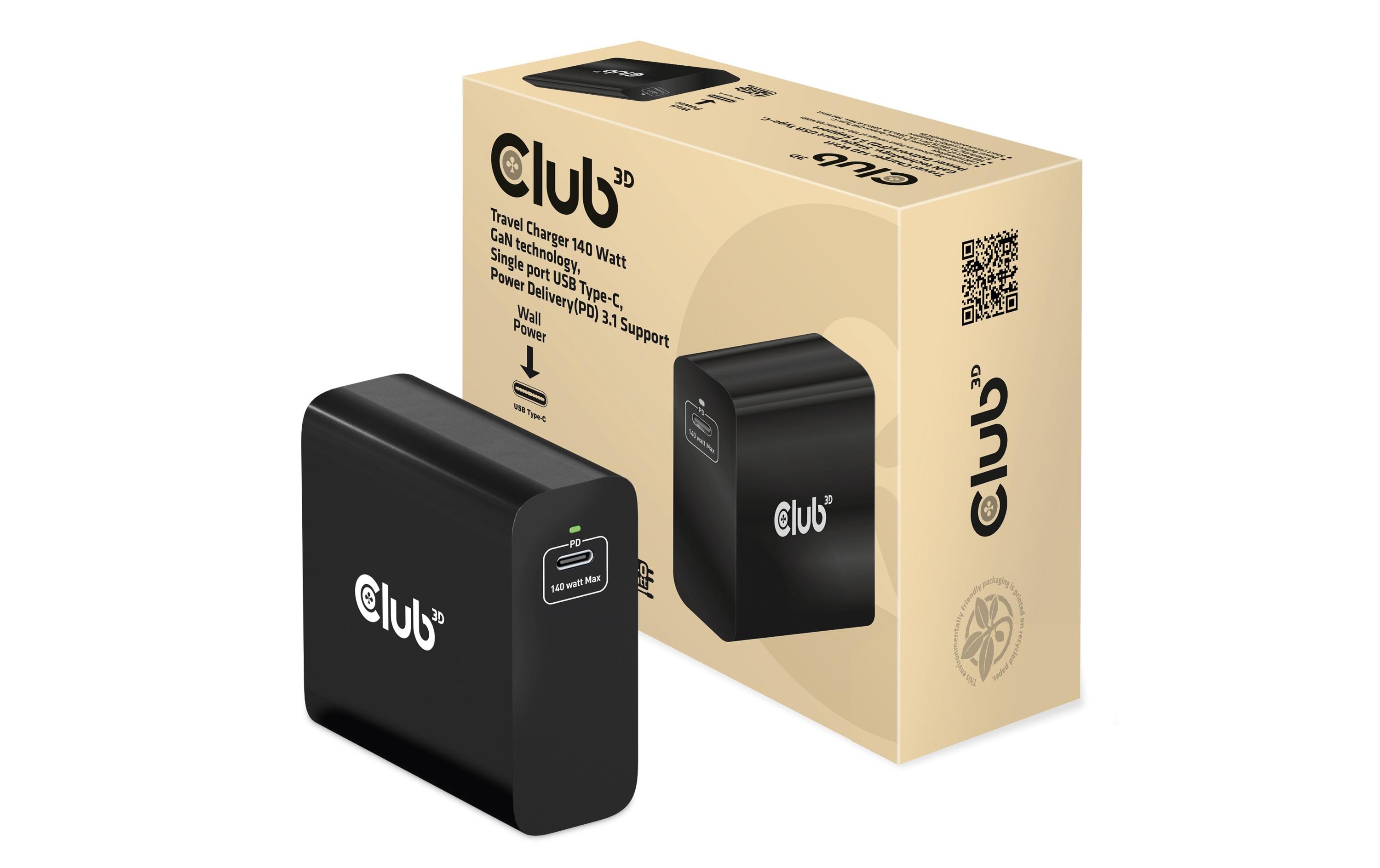 Club 3D, Ladegerät 140W GaN-Technologie Power Delivery