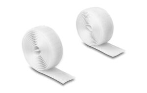 1544241 - Mediatech Delock Strapazierfähiges Klettband 1mx20mm mit Haft und Flauschband, weiss