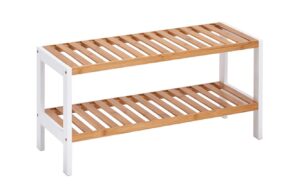 Zeller Schuhregal mit 2 Ablagen Bambus aus China, 70 x 26 x 33 cm