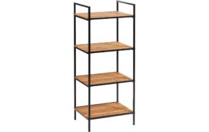 Zeller Regal mit 4 Ablagen Braun/Schwarz Bambus aus China, 39 x 33 x 95 cm