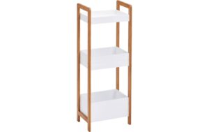 Zeller Regal mit 3 Ablagen Braun/Weiss Bambus aus China, 28 x 20 x 74 cm