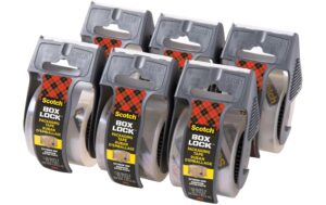 3M Scotch Box Lock Verpackungsklebeband 48 mm x 20.3 m, 6 Rollen mit Abroller