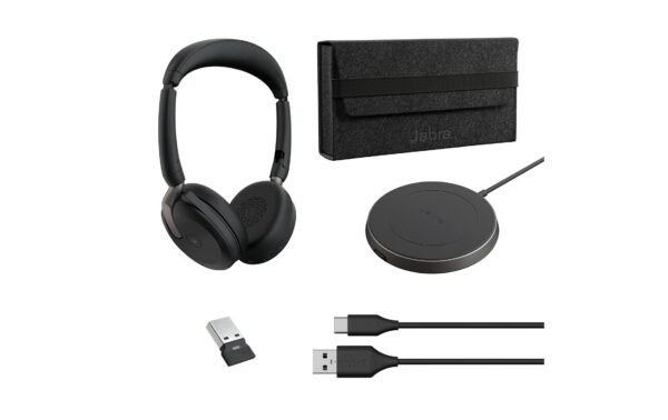 Jabra Evolve2 65 Flex Duo MS BT380, USB-A, Ladestation