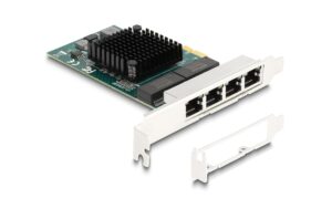 Delock PCI-Express x1 Karte 4xRJ45 Gigabit LAN, BCM5719