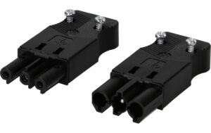 Max Hauri Stecker und Kupplung flach 3-pol, 20A, 250V, IP20