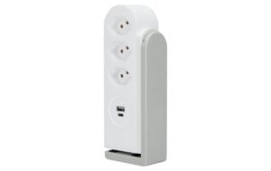 Steffen Steckdosenleiste Clamp Weiss 3xT13, 1xUSB-A 12W, 1xUSB-A 15W, Kabel 1.5m
