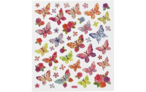 Creativ Company Sticker Schmetterlinge ca 35 Sticker, Blatt 15 x 16.5 cm