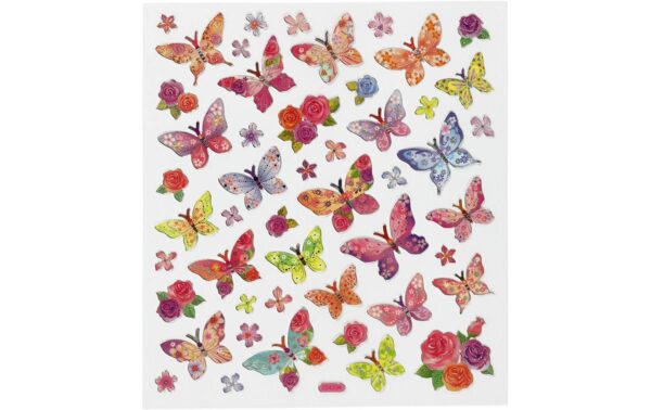 Creativ Company Sticker Schmetterlinge ca 35 Sticker, Blatt 15 x 16.5 cm