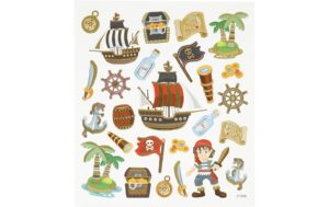 Creativ Company Sticker Piraten ca 35 Sticker, Blatt 15 x 16.5 cm