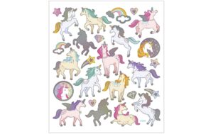 Creativ Company Sticker Einhorn ca 35 Sticker, Blatt 15 x 16.5 cm