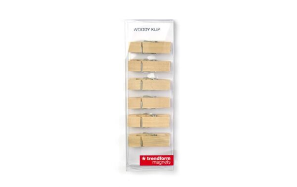 1557151_1 - Mediatech Trendform Magnete WOODY KLIP 6er Set, holzfarben