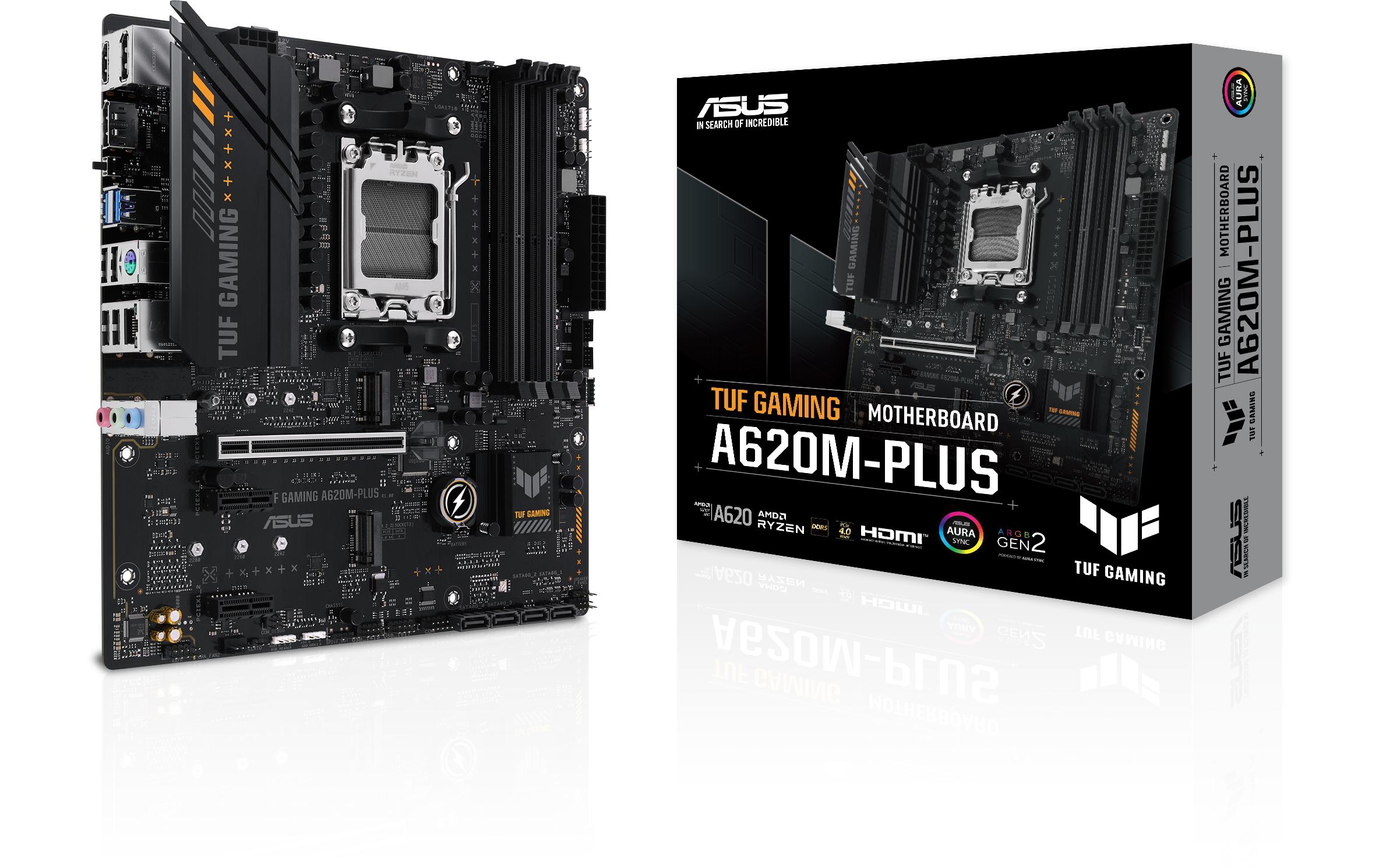 1563216 - Mediatech ASUS TUF GAMING A620M-PLUS, mATX, AM5 AMD A620, 4x DDR5, PCI-E 4.0 kaufen Schweiz | Mediatech.ch