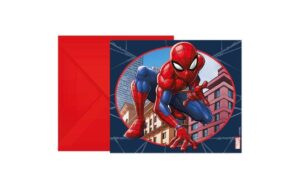 Spiderman Karte 14 x 9 cm, 6 Stk, mit Umschlag, Papier