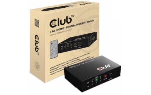 Club 3D 3 Port HDMI Umschalter Videoauflösungen bis zu 8K60Hz oder 4K120Hz