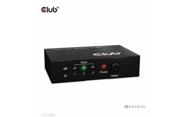 1565925_5 - Mediatech Club 3D 3 Port HDMI Umschalter Videoauflösungen bis zu 8K60Hz oder 4K120Hz