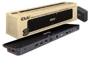 Club 3D, Dockingstation Typ-C Dreifach disp Ausgang:HDMI, DP, USB, RJ45, Audio, VGA kaufen Schweiz | Mediatech.ch