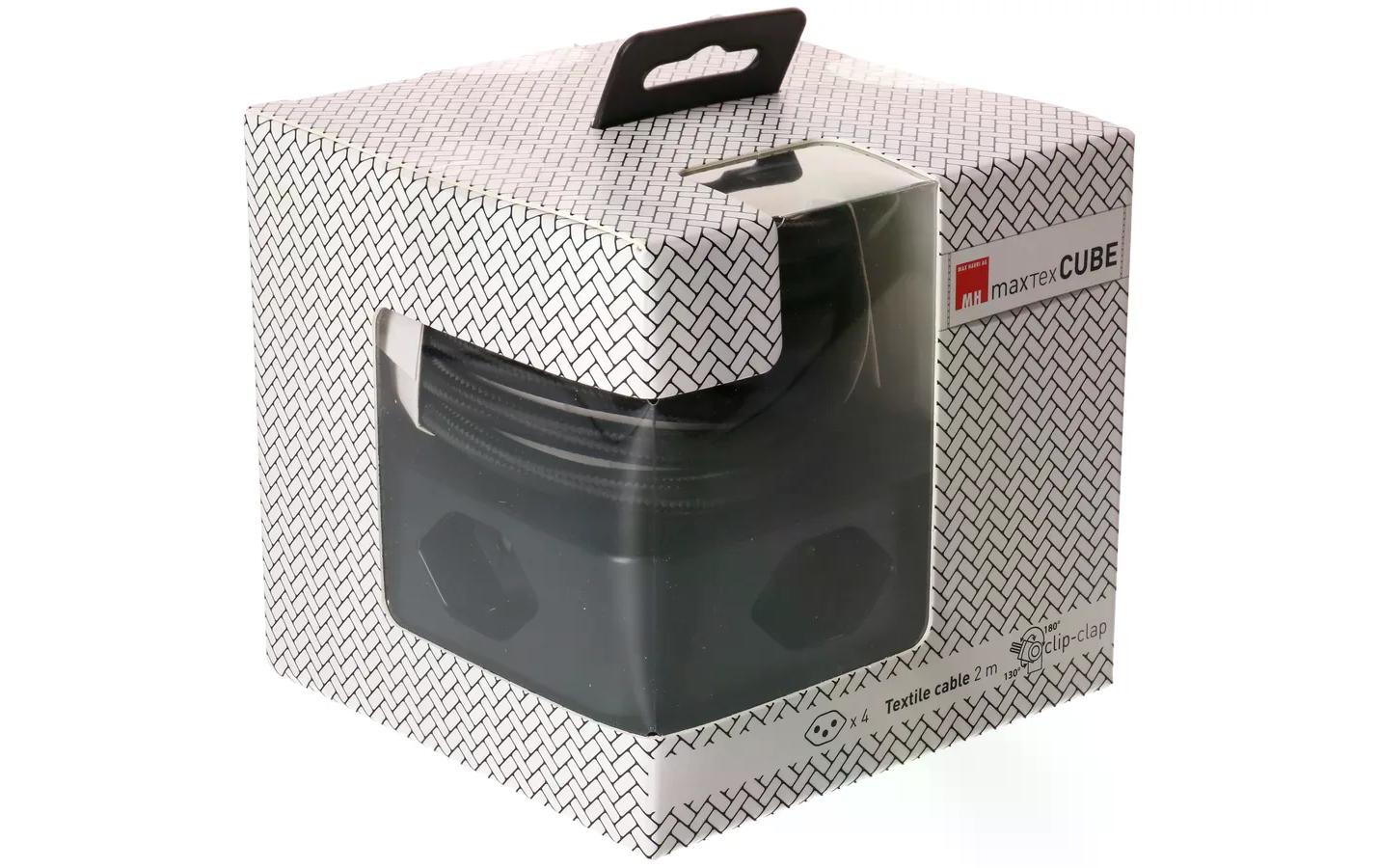 1566239_4 - Mediatech maxTEX Steckdosenleiste Cube 4x Typ 13 schwarz / schwarz