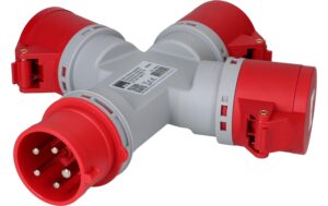 Max Hauri Sternverteiler, 400V, IP44 1x CEE16 Stecker, 3x CEE16 Kupplung