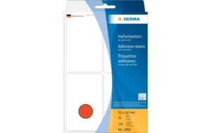 Herma Vielzweck Etiketten 2492 A4, rot, 128 Etiketten / 32 Blatt