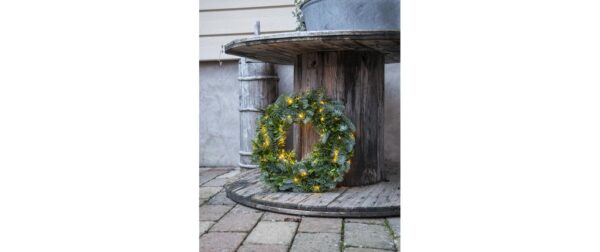 1568610_4 - Mediatech Star Trading Lichterkette Dew Drop Micro IP44, Warmweiss, Grün