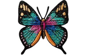 Monoquick Aufbügelbild Midi Schmetterling Türkis Glitzer