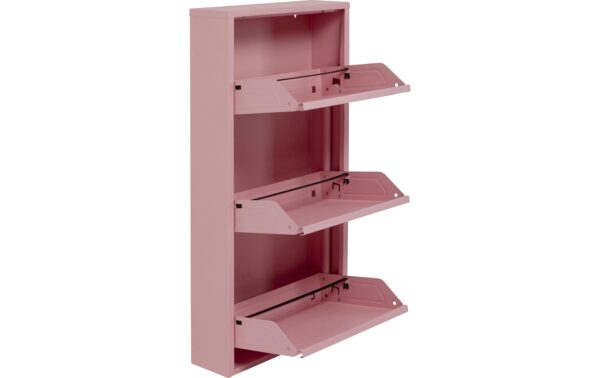 Kare Schuhschrank Caruso 3er, Rosa 104 x 50 x 15 cm, Stahlblech, 6 Paar Schuhe