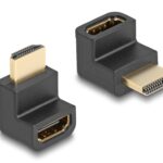 Delock Adapter HDMI Stecker zu Buchse 8K 60Hz, gewinkelt, schwarz