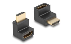 Delock Adapter HDMI Stecker zu Buchse 8K 60Hz, gewinkelt, schwarz