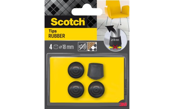 1571156 - Mediatech 3M, Stuhlbeingleiter Ø 18 mm, Schwarz, 4er Robuste Stuhlgleiter von Scotch kaufen Schweiz | Mediatech.ch