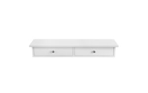 Songmics Wandregal Weiss, 2 Schubladen 65x15x10 cm (LxbxH), Traglast 12 kg