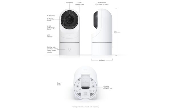 Ubiquiti UniFi Netzwerkkamera UVC-G5-FLEX Semi Outdoor, 4MP, IR, PoE, Audio,