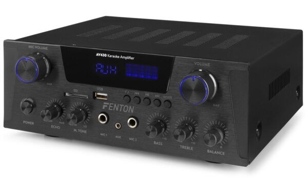 Fenton AV430B Karaoke Amp, 2x300W, BT, black