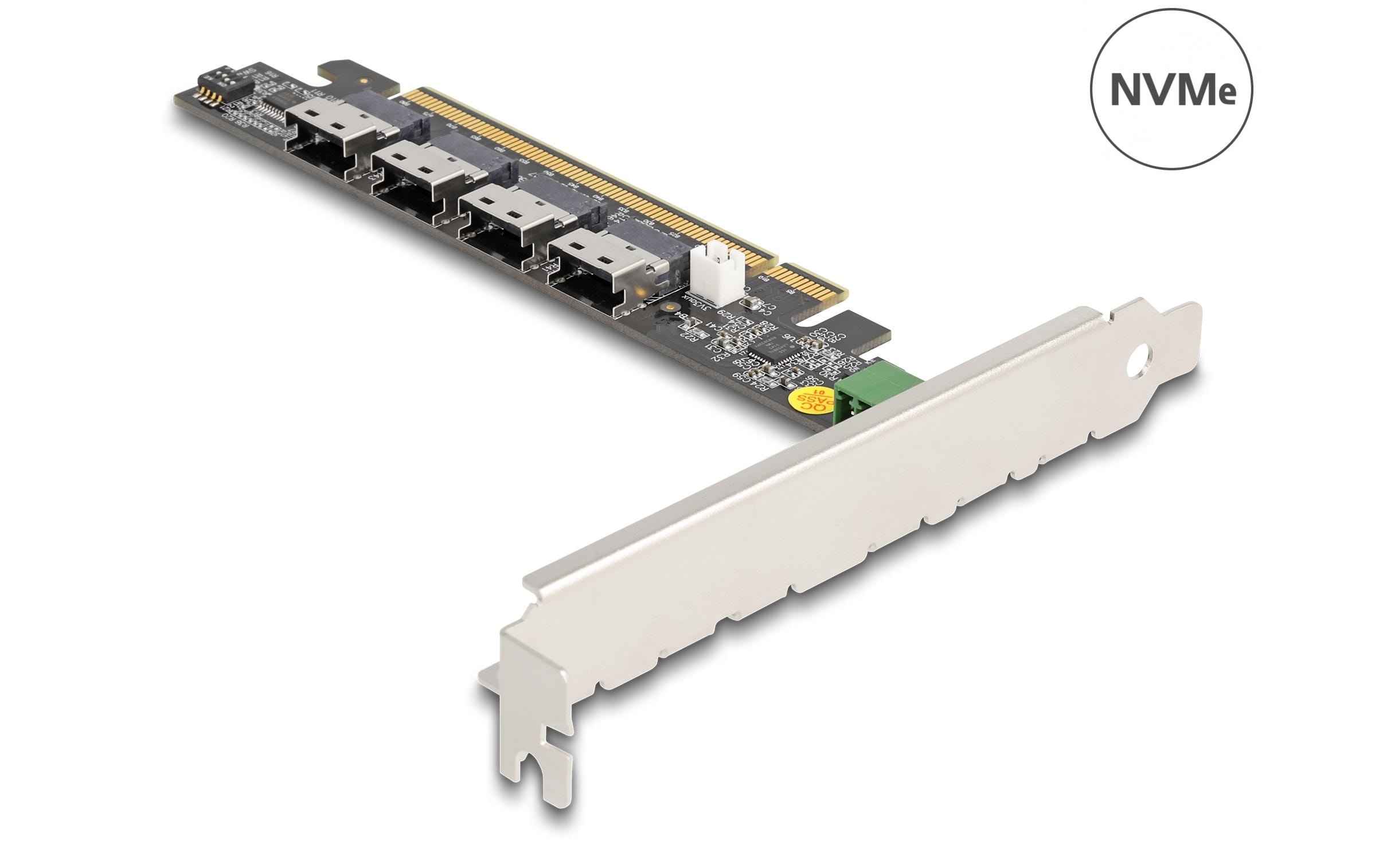 1575644_1 - Mediatech Delock PCI x16 zu 4x intern SFF-8654 4i NVMe - Bifurcation