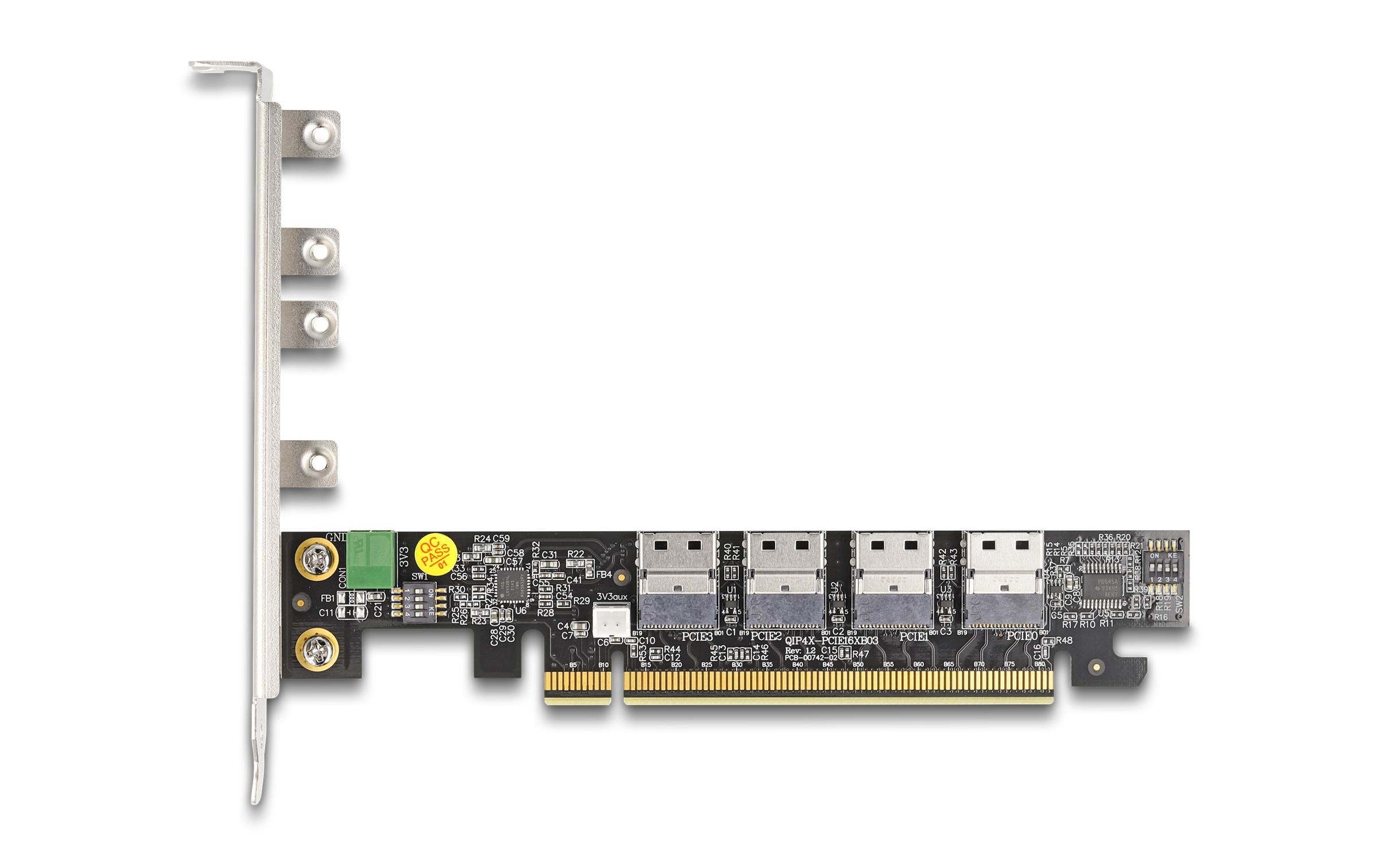 1575644_2 - Mediatech Delock PCI x16 zu 4x intern SFF-8654 4i NVMe - Bifurcation