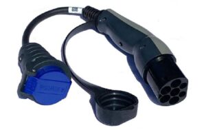Elektroscout Typ 2 auf CEE16 Adapter mit Entriegelung