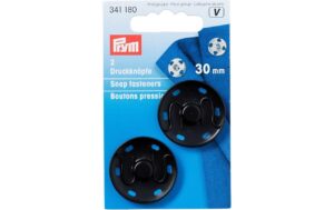 Prym Annähdruckknopf, schwarz 30 mm, 2 Stk., Messing