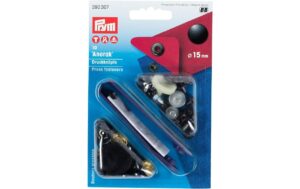 Prym Druckknopf Anorak, schwarz 15 mm, Karte 10 Stk.