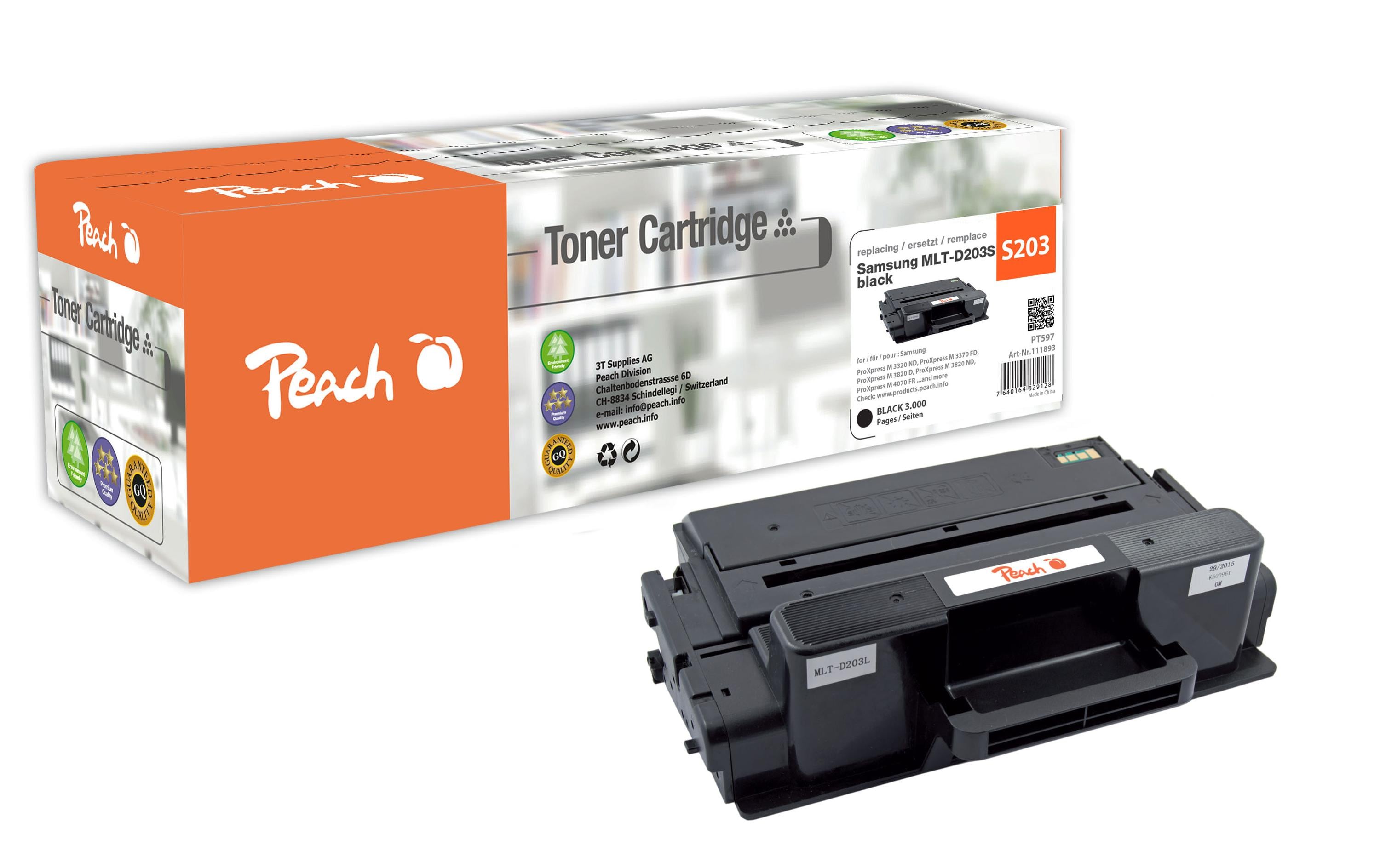 Peach Toner Samsung MLT-D203S Black, 3000 Seiten kaufen Schweiz | Mediatech.ch