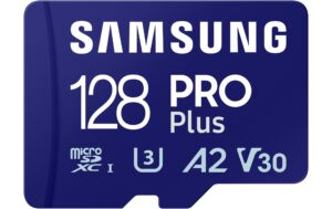 Samsung microSDXC Card Pro Plus 128GB A2/V30, Lesen: 180MB/s, Schreiben: 130MB/s