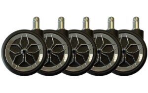 LC-POWER Gaming Stuhlrollen 5er Set. schwarz