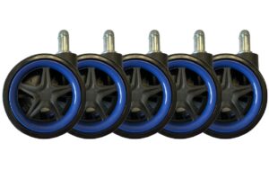 LC-POWER Gaming Stuhlrollen 5er Set. dunkelblau