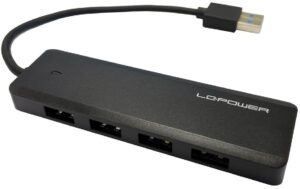 LC Power LC-HUB-U3-4-V2, 4x USB3.0 Hub schwarz, 4x USB3.0