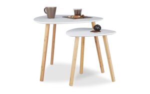 relaxdays Beistelltisch 2er Set MDF Holz aus China, 48x60x60cm, 40x40x40cm