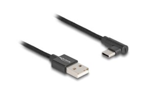 Delock USB2.0 Kabel Typ-A zu Typ-C, schwarz Stecker/Stecker, gewinkelt, 3m kaufen Schweiz | Mediatech.ch